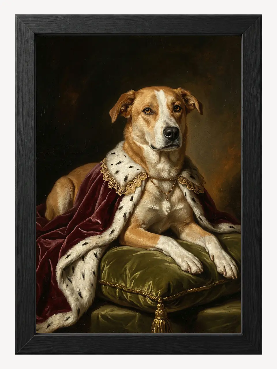 Cuadro enmarcado con retrato personalizado de mascota